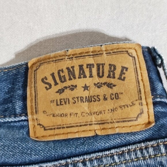 Signature by Levi Strauss jeans men's size W44/L32 denim blue colour bootcut - Picture 5 of 15